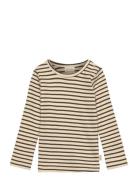 T-Shirt L/S Modal Striped Petit Piao Beige
