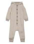 Wool Baby Suit W. Hood Mikk-line Beige