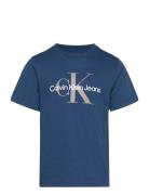 Ck Monogram Ss T-Shirt Calvin Klein Blue