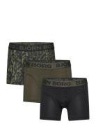 Cotton Stretch Boxer 3P Björn Borg Khaki