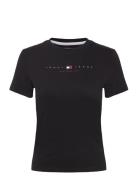 Tjw Slim Tj Us Linear Ss Tee Tommy Jeans Black