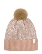 Hat W. Sequins & Fixed Pom Pom Minymo Pink