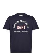 Printed Graphic Ss T-Shirt GANT Navy
