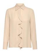 Reg Crepe Viscose Ruffle Blouse GANT Beige