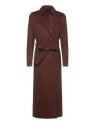Kira Vegan Suede Trench Coat Bardot Brown