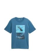 Photoprinted T-Shirt Tom Tailor Blue