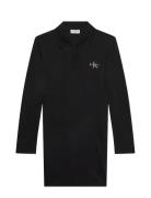 Ls Monologo Rib Polo Mini Dress Calvin Klein Jeans Black