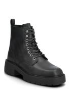 Chunky Lace Up Zip Boot Calvin Klein Black