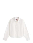 Tjw Ovs Crop Oxford Shirt Tommy Jeans White