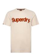 Classic Core Logo Shadow Tee Superdry Beige