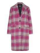 Coat Pinkcheck Desigual Pink