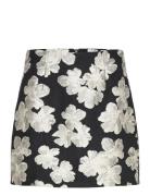Lora Poly Jacquard Mini Skirt French Connection Black