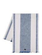Striped Organic Cotton Runner With Fringes Lexington Home Blue