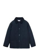 Quilted Anorak With Shirt Collar Mango Navy