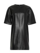 Faux Leather T-Shirt Mini Dress Calvin Klein Jeans Black