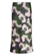 Printed Satin Midi Slip Skirt Calvin Klein Patterned
