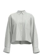 Slfdan-Astha Ls Cropped Shirt Ex Selected White