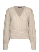 Vmaurora Ls V-Neck Top Jrs Ga Vero Moda Beige