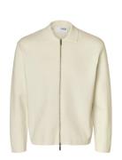 Slhmike Light Ls Knit Full Zip Cardigan Selected Cream