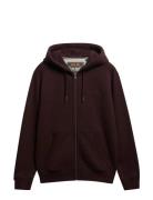 Essential Logo Zip Hoodie Hb Superdry Burgundy