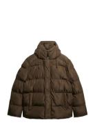 Hooded 5 Baffle Sports Puffer Superdry Brown