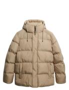 Hooded 5 Baffle Sports Puffer Superdry Beige