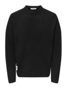Onspage Rlx Ls Crew Knit Xt ONLY & SONS Black
