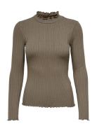 Jdyfransiska Life L/S Hi-Nck Top Jr Noos JDY Brown
