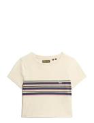Vintage Stripe Crop Tee Superdry Cream