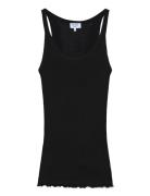 Rwbelle Silk U-Neck Strap Elastic T Rosemunde Black