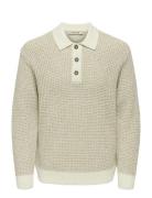 Onsalf Rlx Structure Polo Knit ONLY & SONS Cream