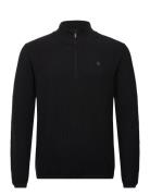 Organic Cotton Half Zip Pique Knit Knowledge Cotton Apparel Black