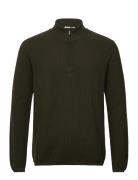 Organic Cotton Half Zip Pique Knit Knowledge Cotton Apparel Khaki