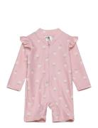 Sunprotection Suit W Frill Lindex Pink