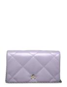 Kira Clover Diamond Quilt Chain Wallet Tory Burch Purple