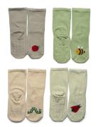 Socks 4 P W Pattern Lindex Green