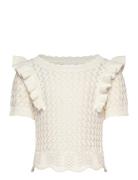 Top Knitted With Flounce Lindex White