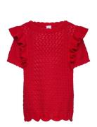 Top Knitted With Flounce Lindex Red
