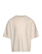 Sweater Knitted Short Sleeve Lindex Cream