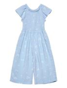 Jumpsuit Ss Smock Aop Lindex Blue