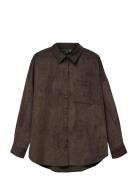 Vmsanne Courderoy Ls Shirt Wvn Noos Vero Moda Brown
