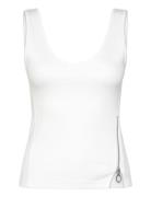 Asymmetrical Zip Slim Tank Top Wmn G-Star White