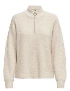 Onltokyo Solid L/S Zip Pullover Knt Noos ONLY Cream