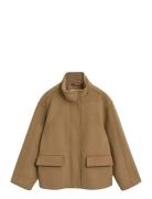 Short Wool Jacket With Zip GANT Beige