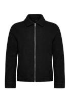 Wool Blend Zip Through Overshirt Lindbergh Black