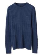 Cotton Cable Knitted Sweater Lexington Clothing Navy