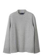Cashmere Blend Shoulder Padded Knitted Sweater Lexington Clothing Grey