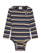 Body L/S Modal Multi Striped Petit Piao Navy