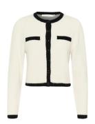 Gzalpha Ls Contrast Cardigan Gestuz Cream