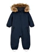 Baby Coverall W. Fake Fur Color Kids Navy